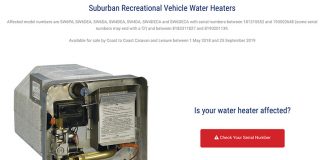 Suburban hot water heater